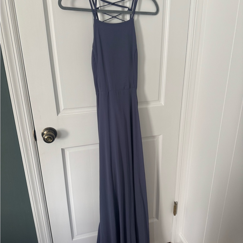 Lulu's Charcoal Purple Maxi Dress